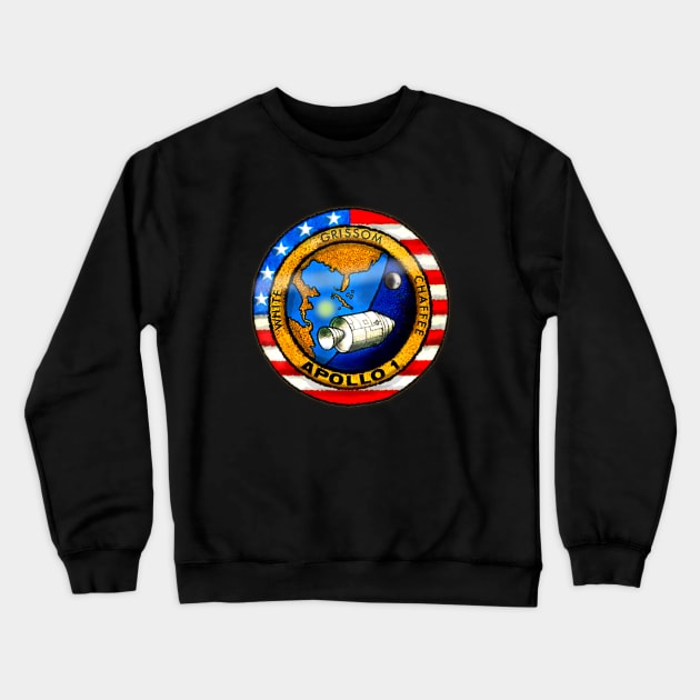 apollo 1 mission "patch" art work Crewneck Sweatshirt by WarDaddy